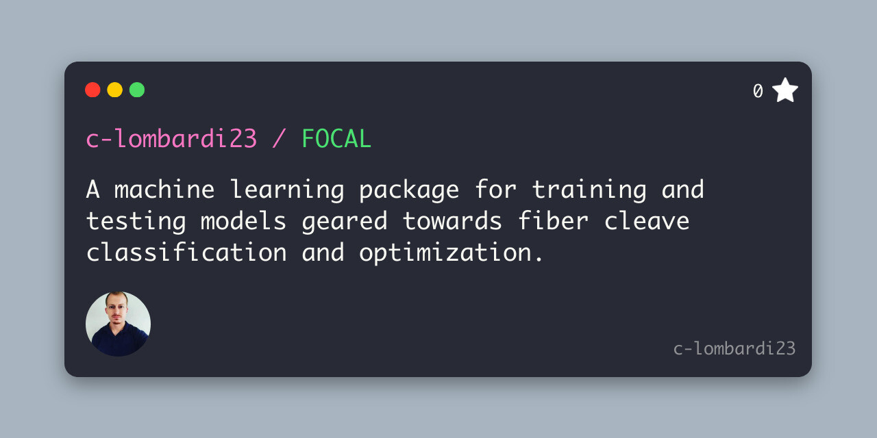GitHub - c-lombardi23/FOCAL: A machine learning package for training ...