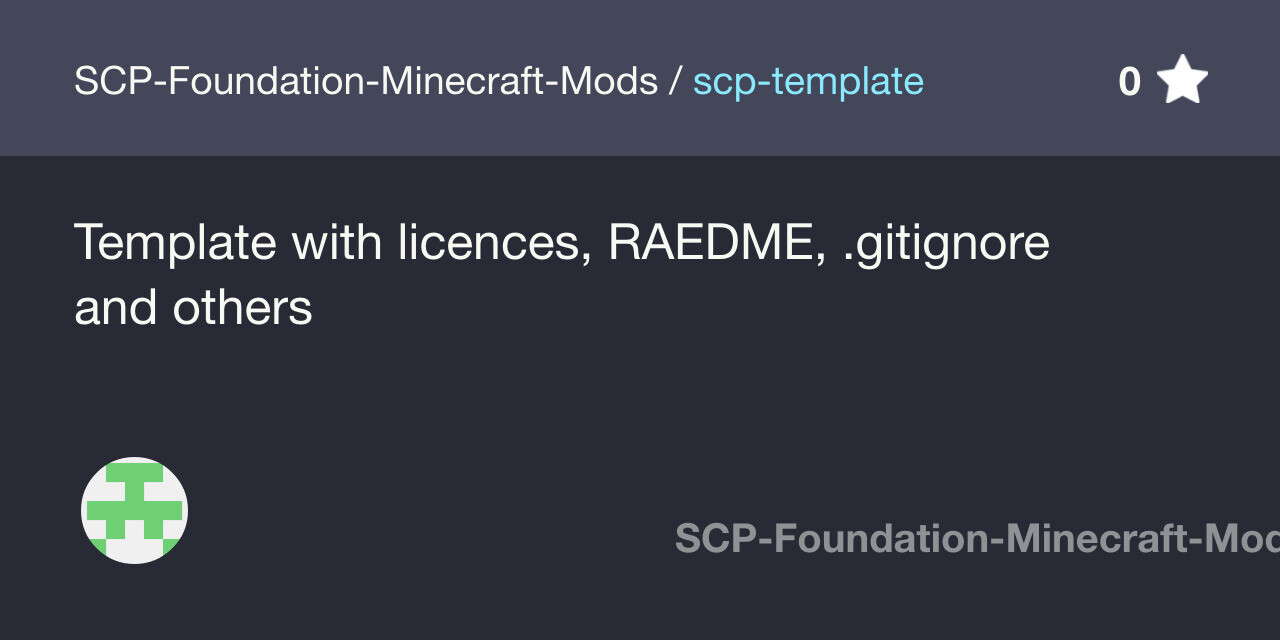 GitHub - SCP-Foundation-Minecraft-Mods/scp-template: Template with ...