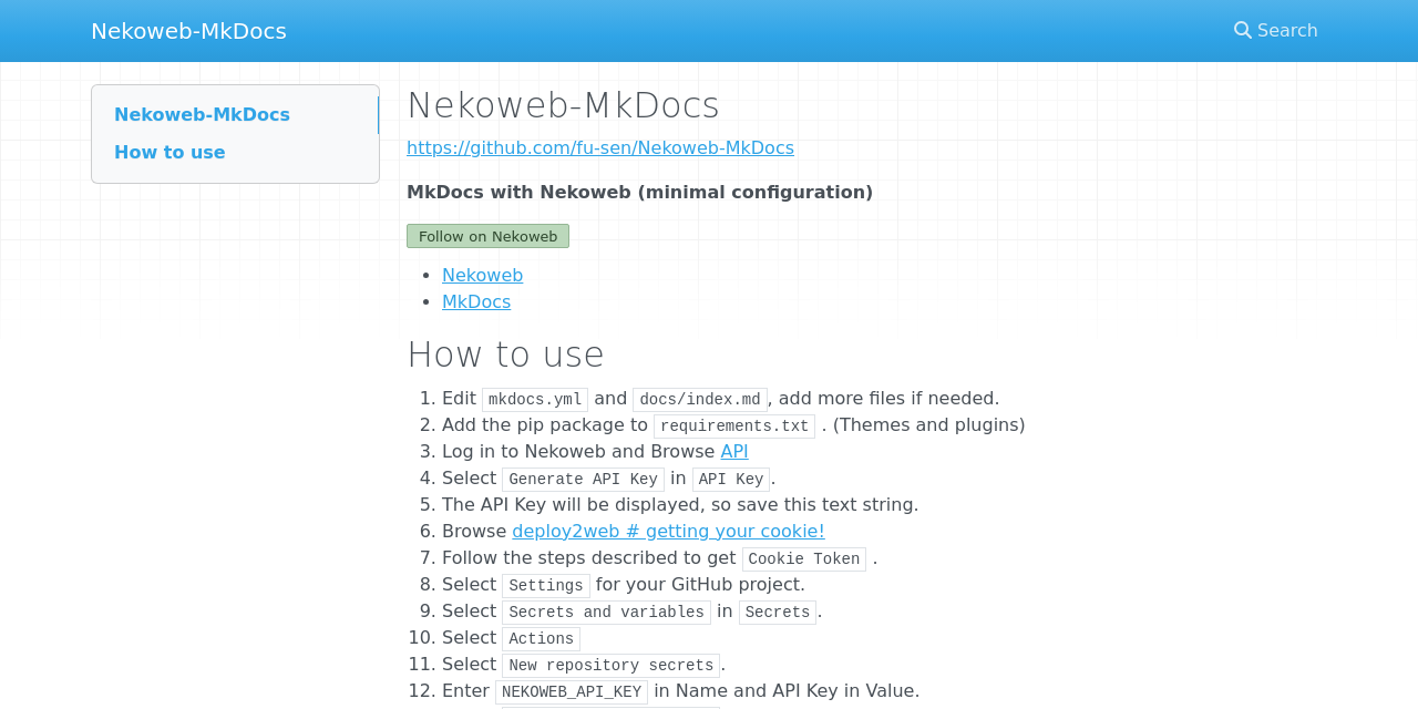 Nekoweb-MkDocs