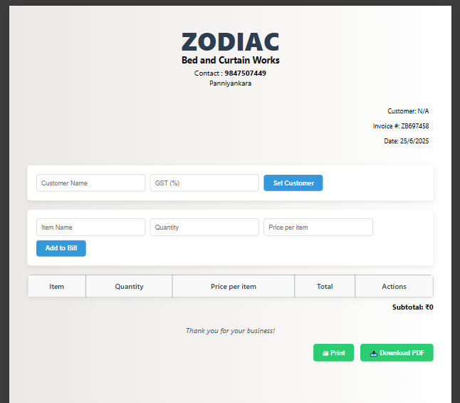 GitHub - KadeejaHibaPT/Bill-Generator: Designed for small businesses ...