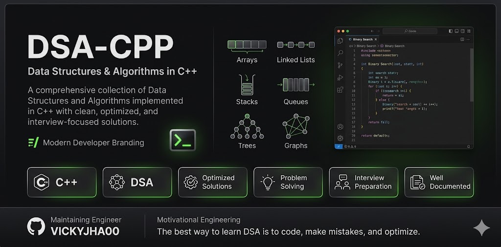 GitHub - VICKYJHA00/dsa-cpp: want to secure dsa questions i practice ...