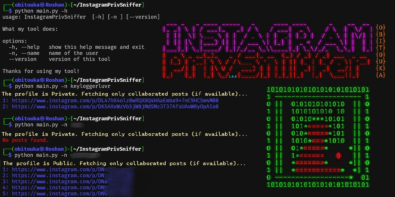 InstagramPrivSniffer