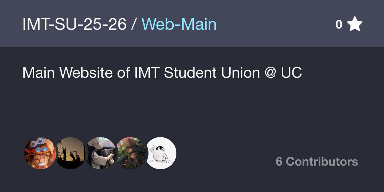 GitHub - IMT-SU-25-26/Web-Main: Main Website of IMT Student Union @ UC ...