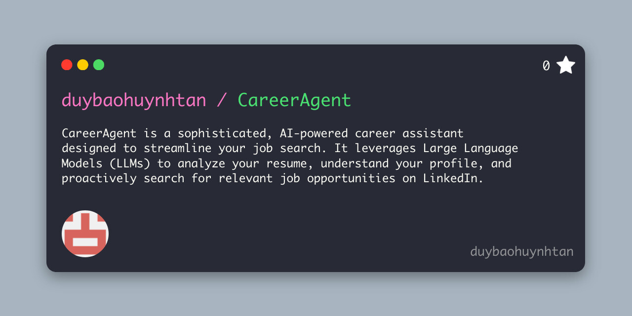 GitHub - duybaohuynhtan/CareerAgent: CareerAgent is a sophisticated, AI ...