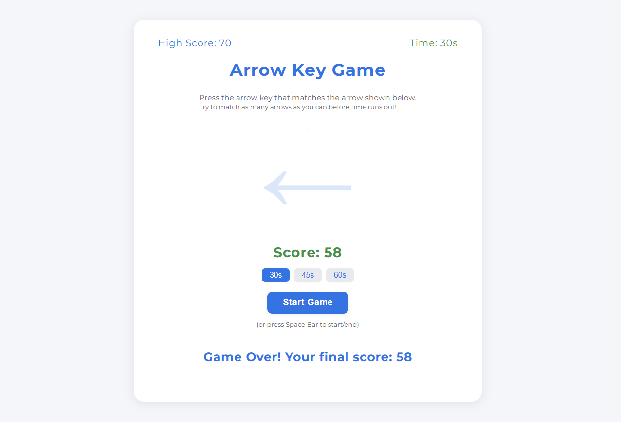 HTML-Arrow-Key-Game