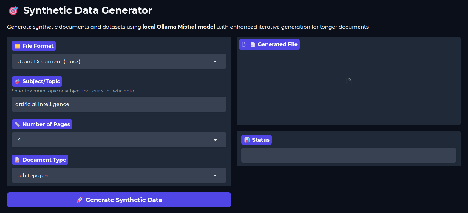 GitHub - benwalkerai/Portfolio-GenAISyntheticDataCreator: Create ...