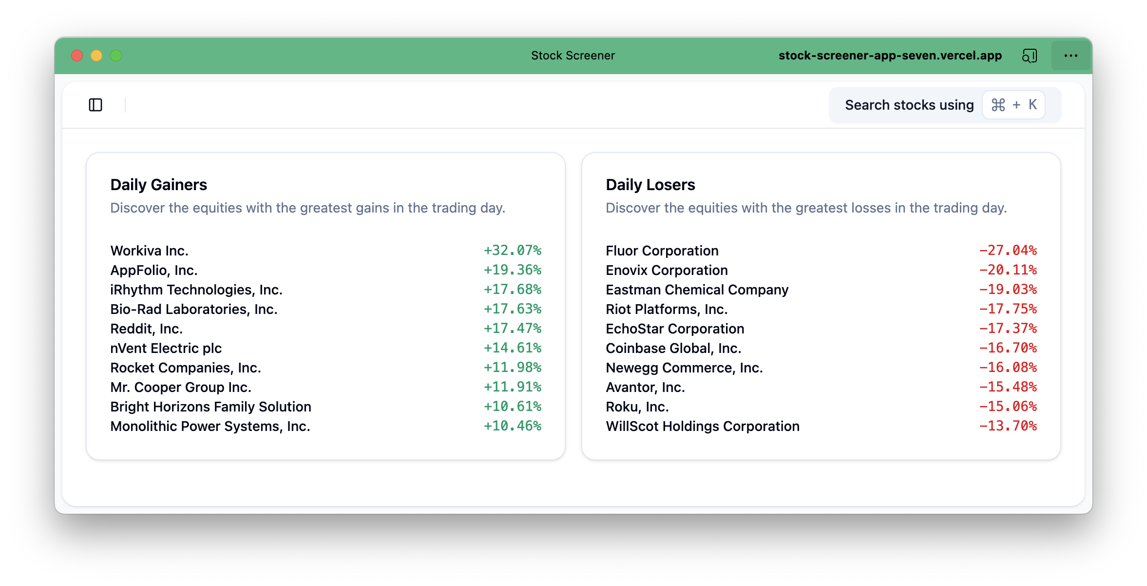 GitHub - florianbussmann/stock-screener-app: Stock screening web app ...