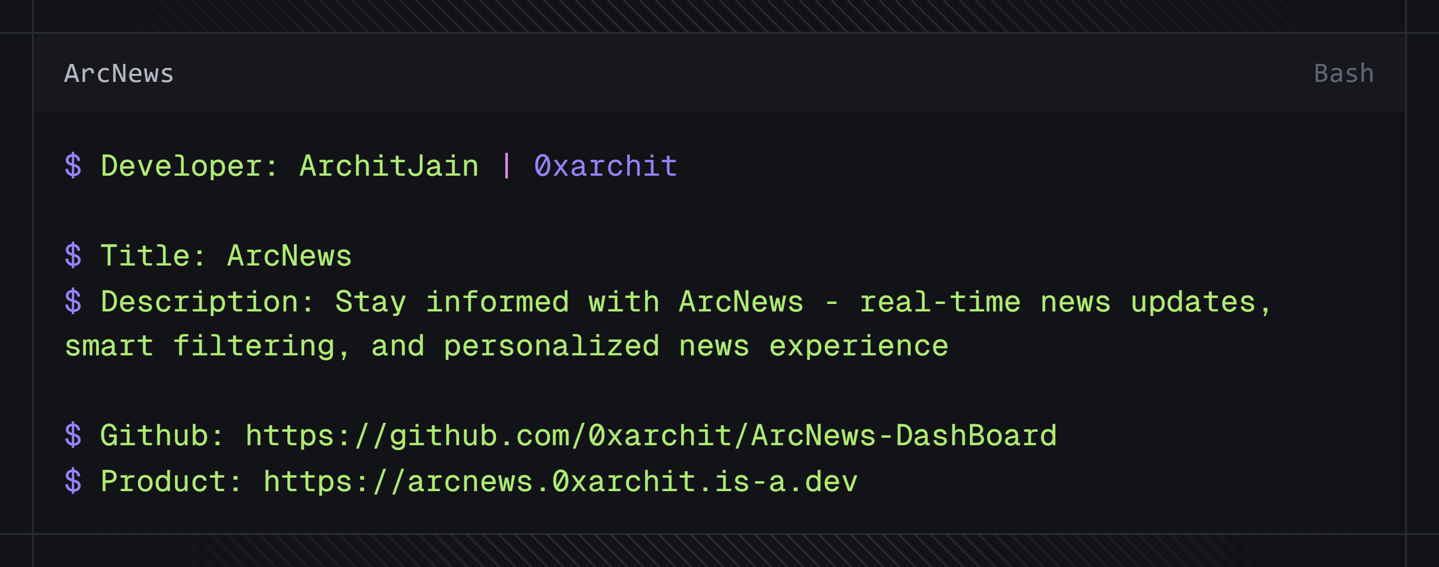 ArcNews-DashBoard