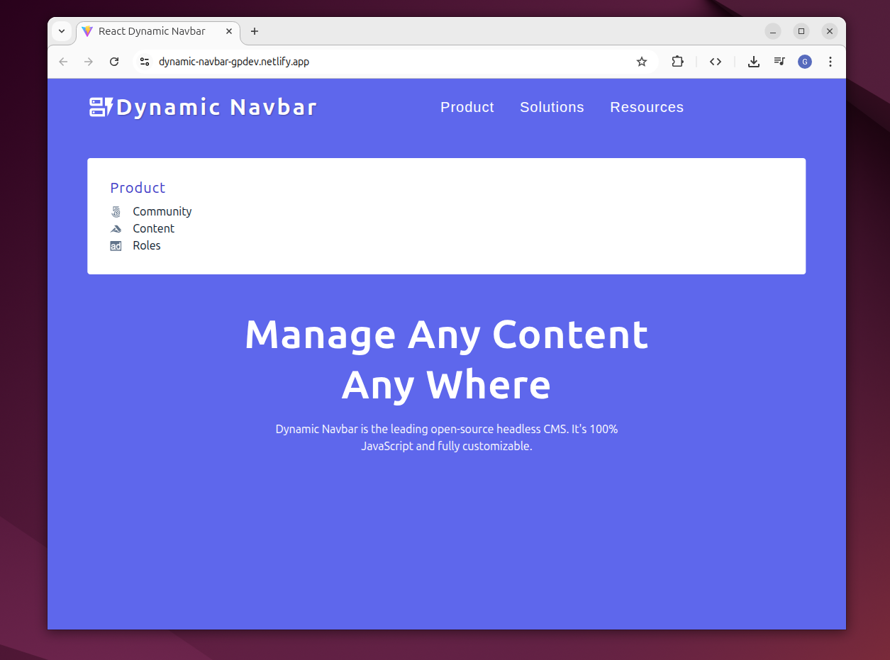 React-Dynamic-Navbar