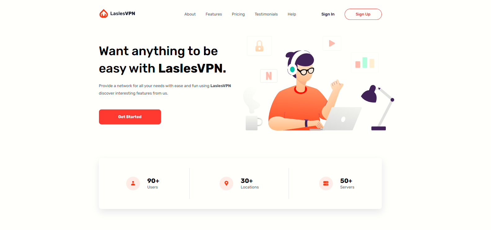 LaslesVPN-landing-page