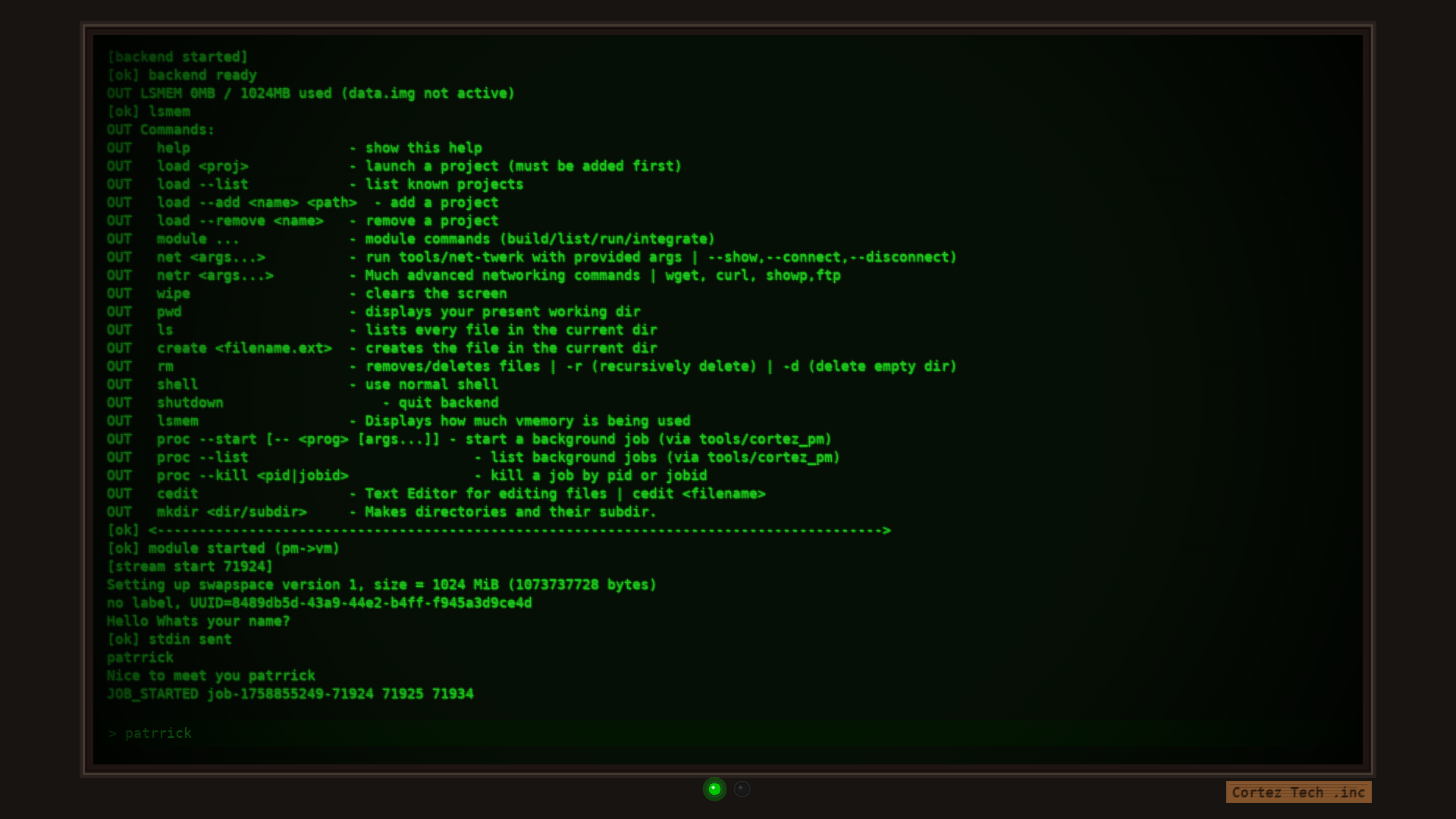 GitHub - patrickcortez/Cortez-Terminal: A retro crt terminal made in C.