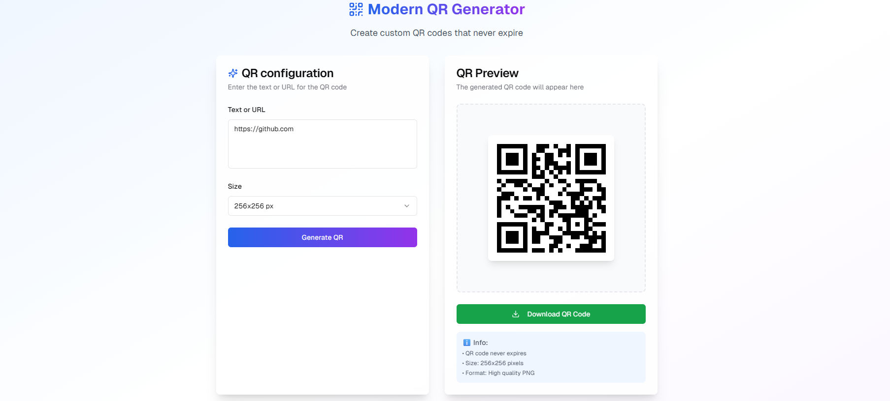 GitHub - tesloianu/qr-code-generator: QR Code Generator with Modern UI ...