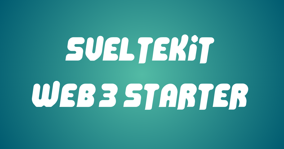 SveltekitWeb3Starter Svelte Themes