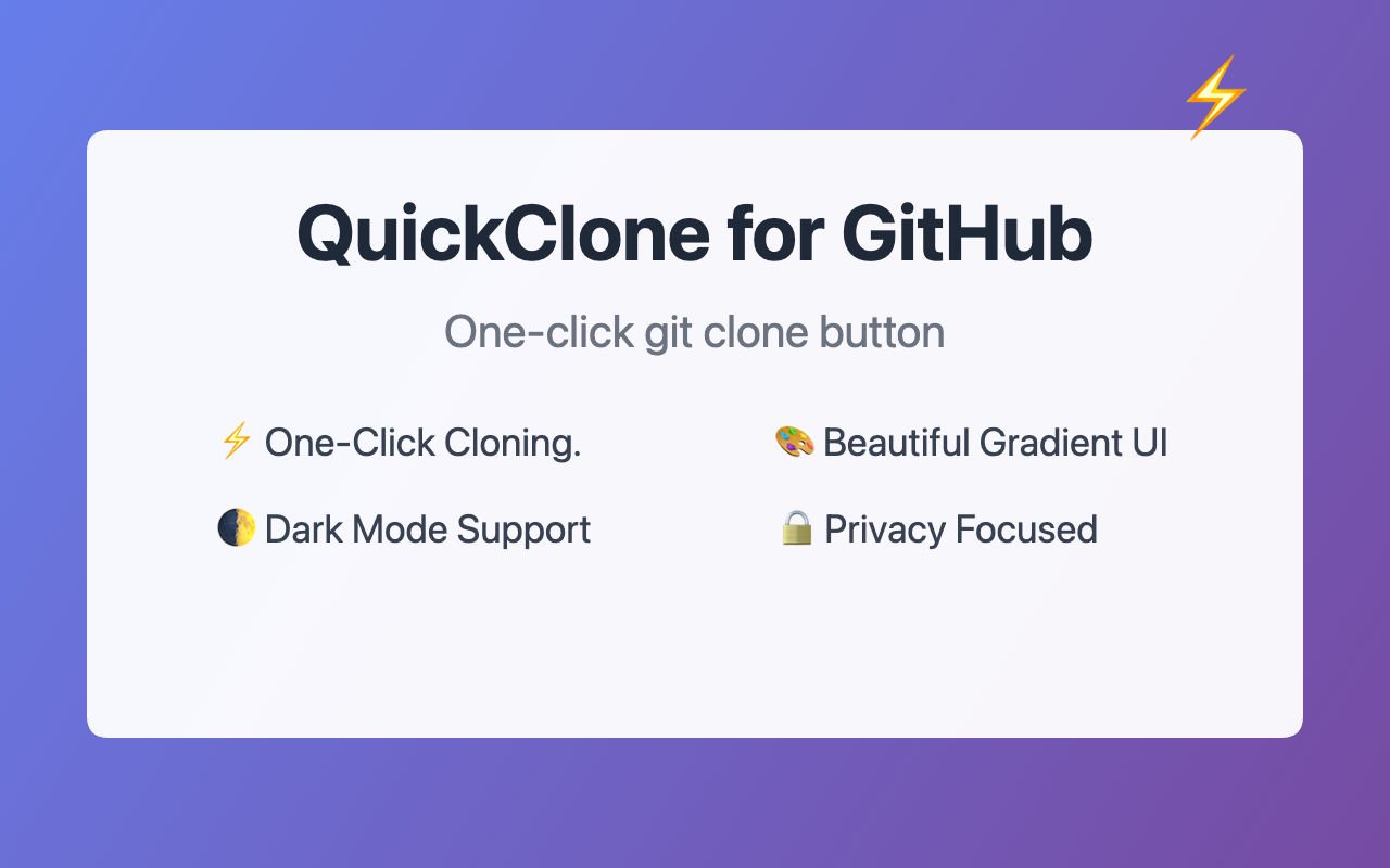 GitHub - iHiteshAgrawal/github-quick-clone: A lightweight Chrome ...