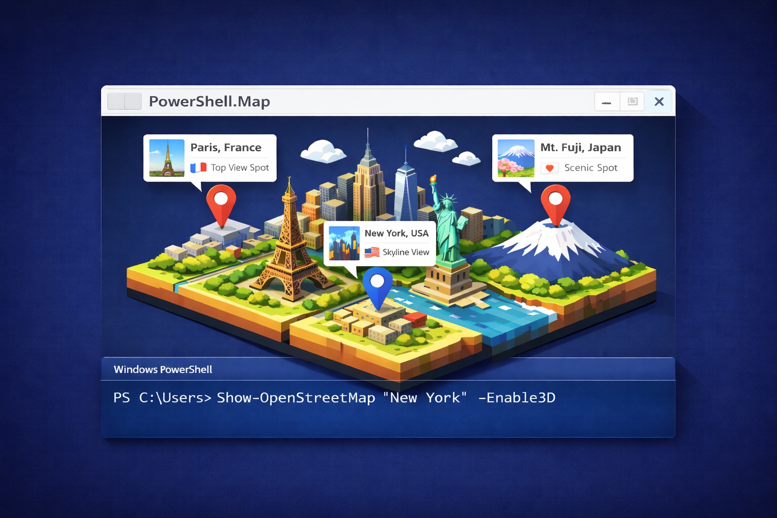 GitHub - yotsuda/PowerShell.Map: Interactive 2D/3D map visualization ...