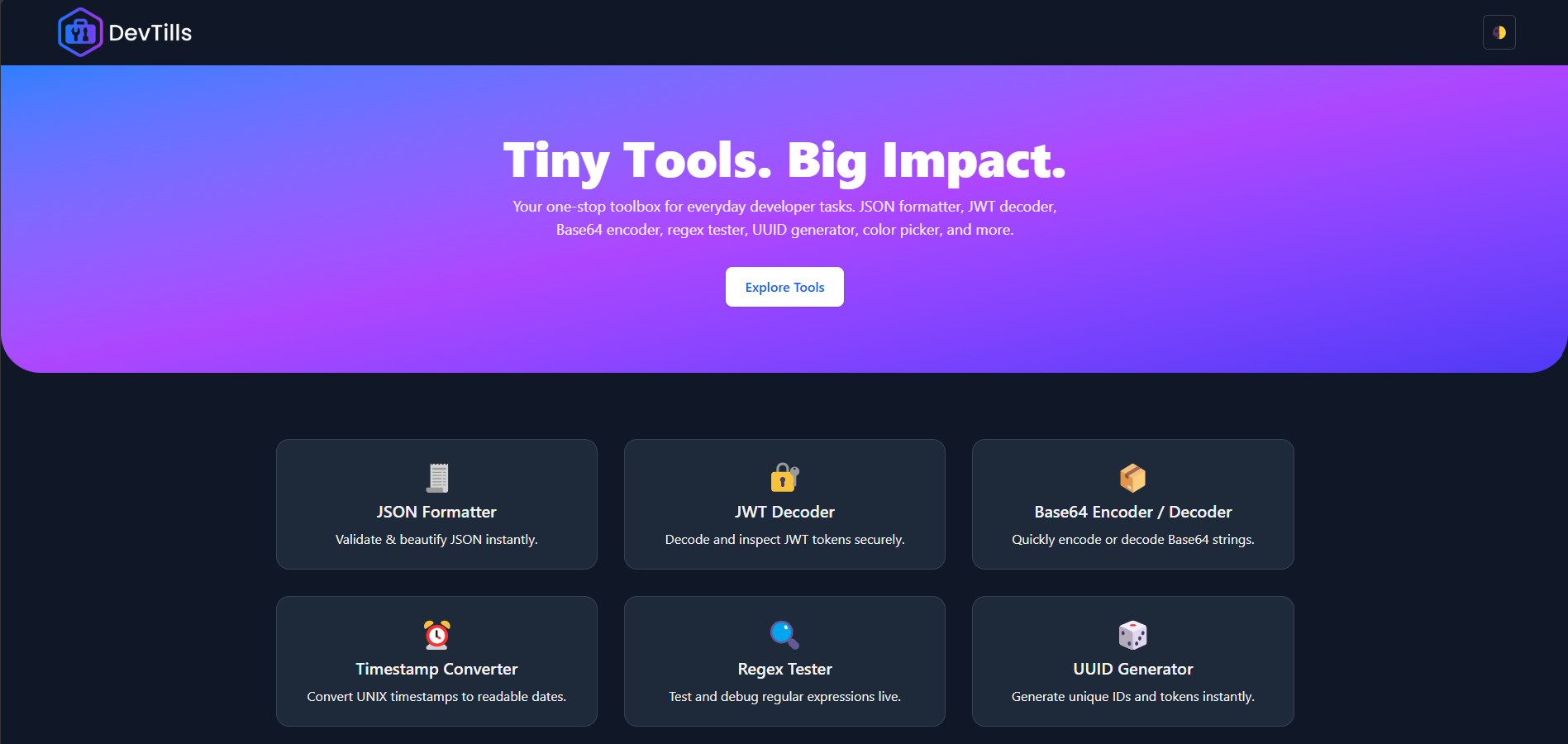 GitHub - dan0131/devtills: Tiny Tools. Big Impact. · GitHub