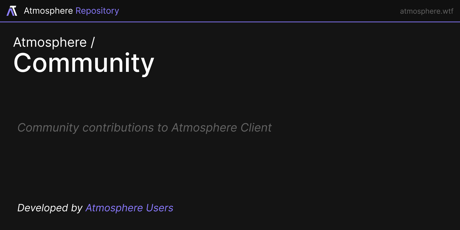 GitHub - atmospherewtf/Community: Community submitted additions to ...