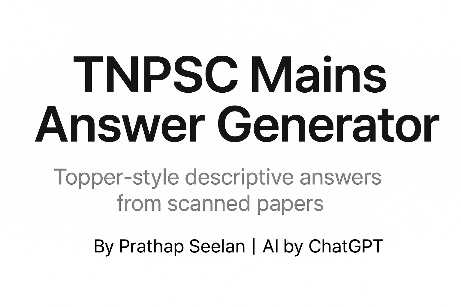 TNPSC-Mains-Answer-Generator