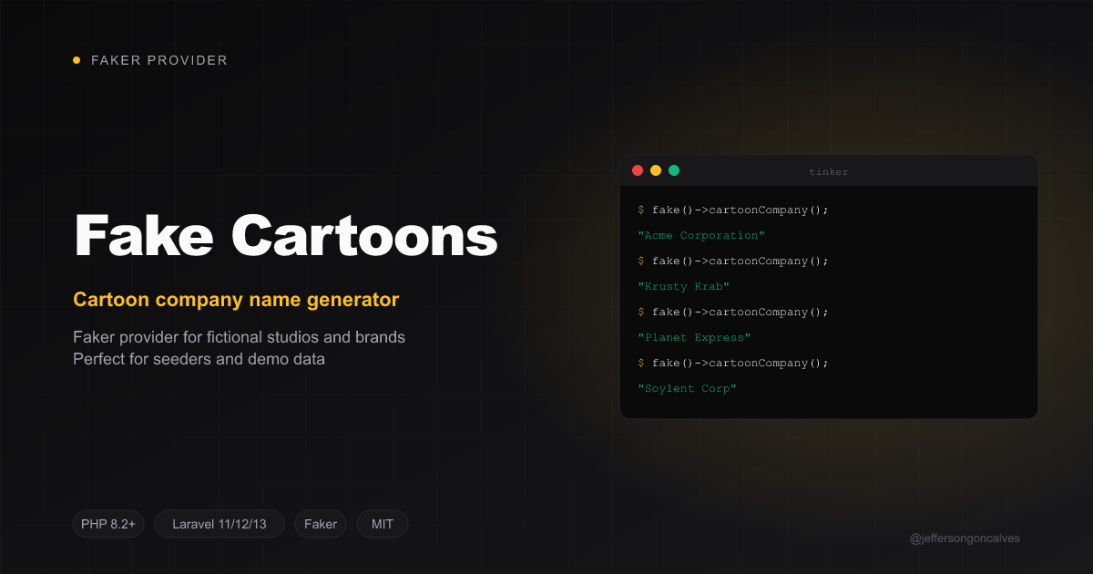 laravel-fake-cartoons