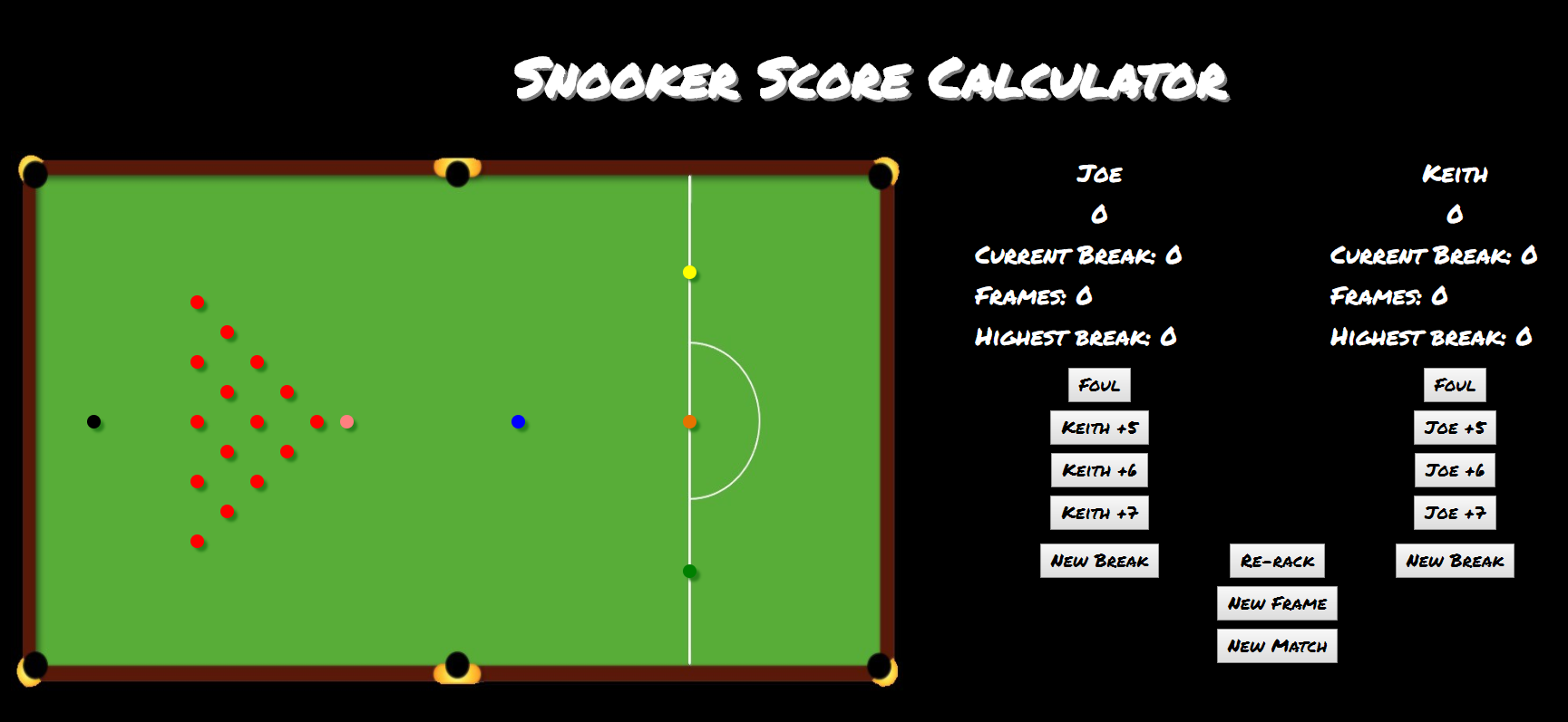 GitHub nickoakes/snookerscorecalculator A singlepage snooker