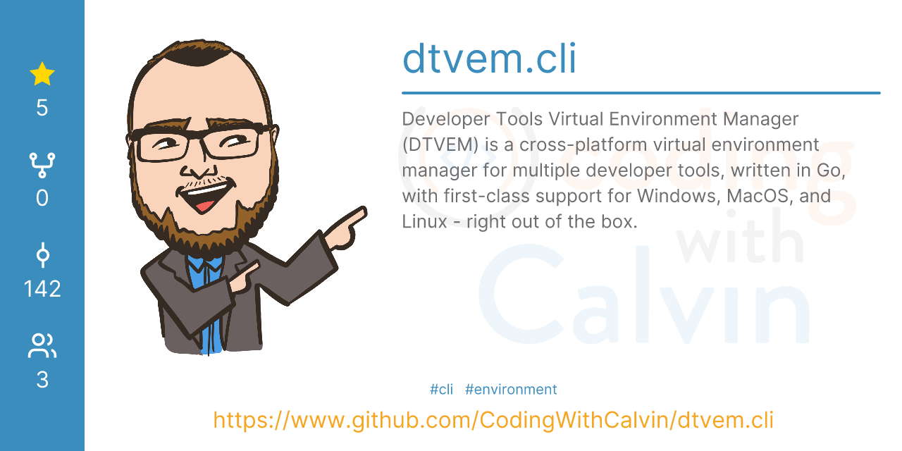 GitHub - CodingWithCalvin/dtvem.cli: Developer Tools Virtual ...