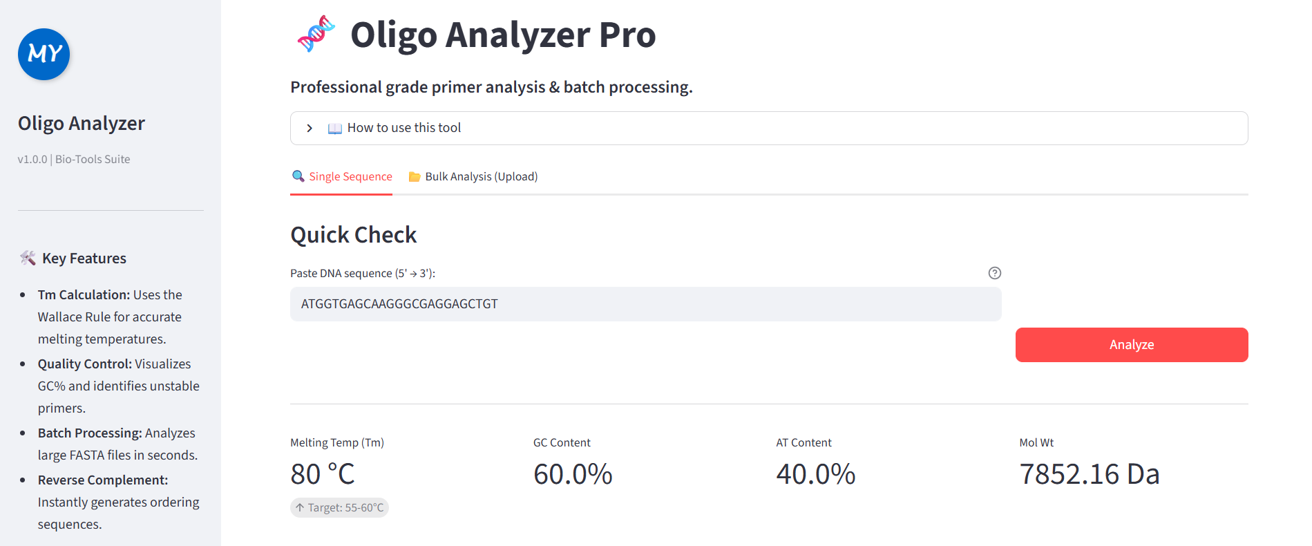 GitHub - rao-monika-yadav/oligo-analyzer: A professional bioinformatics ...