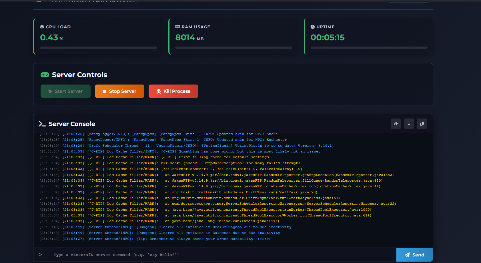 GitHub - KolenMG/Althaia-MC-Panel: A nice and useful web control panel ...