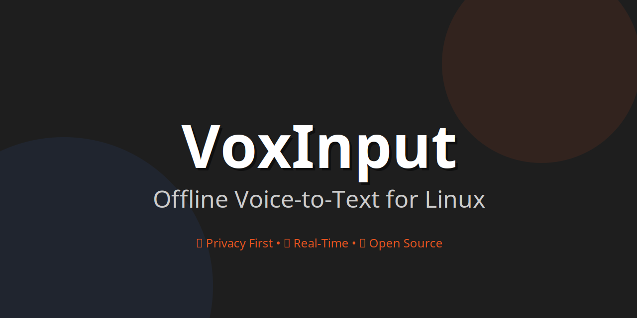 GitHub - BigRigVibeCoder/VoxInput: 🎙️ Offline voice-to-text dictation ...