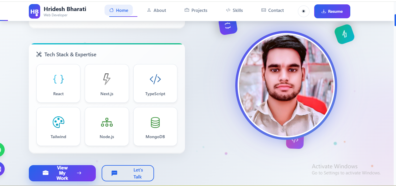 GitHub - hridesh-bharati/Tech-Link: A portfolio webapp with all ...