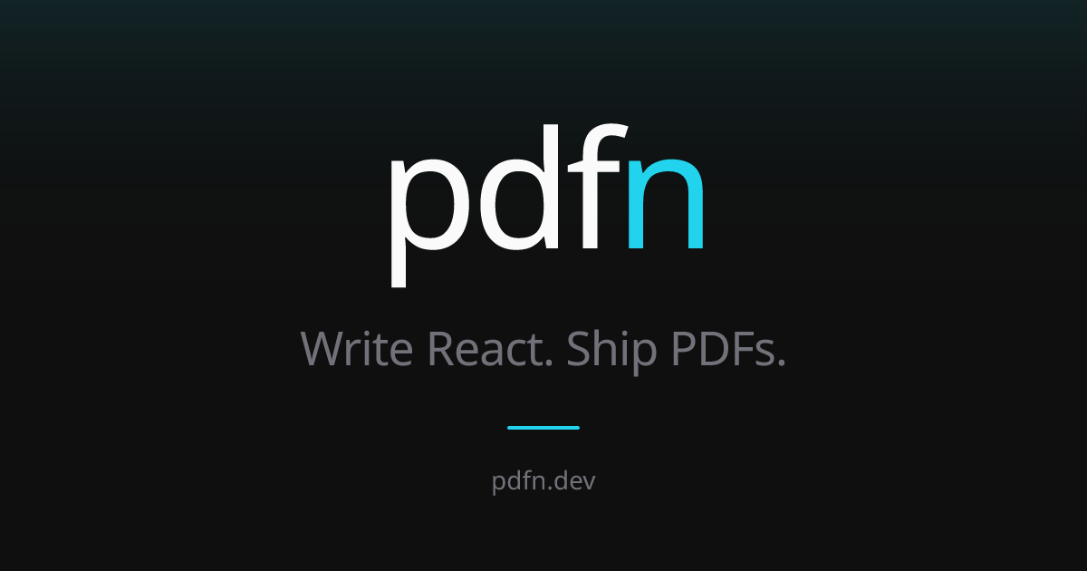 GitHub - pdfnjs/pdfn: React components and dev server for generating ...