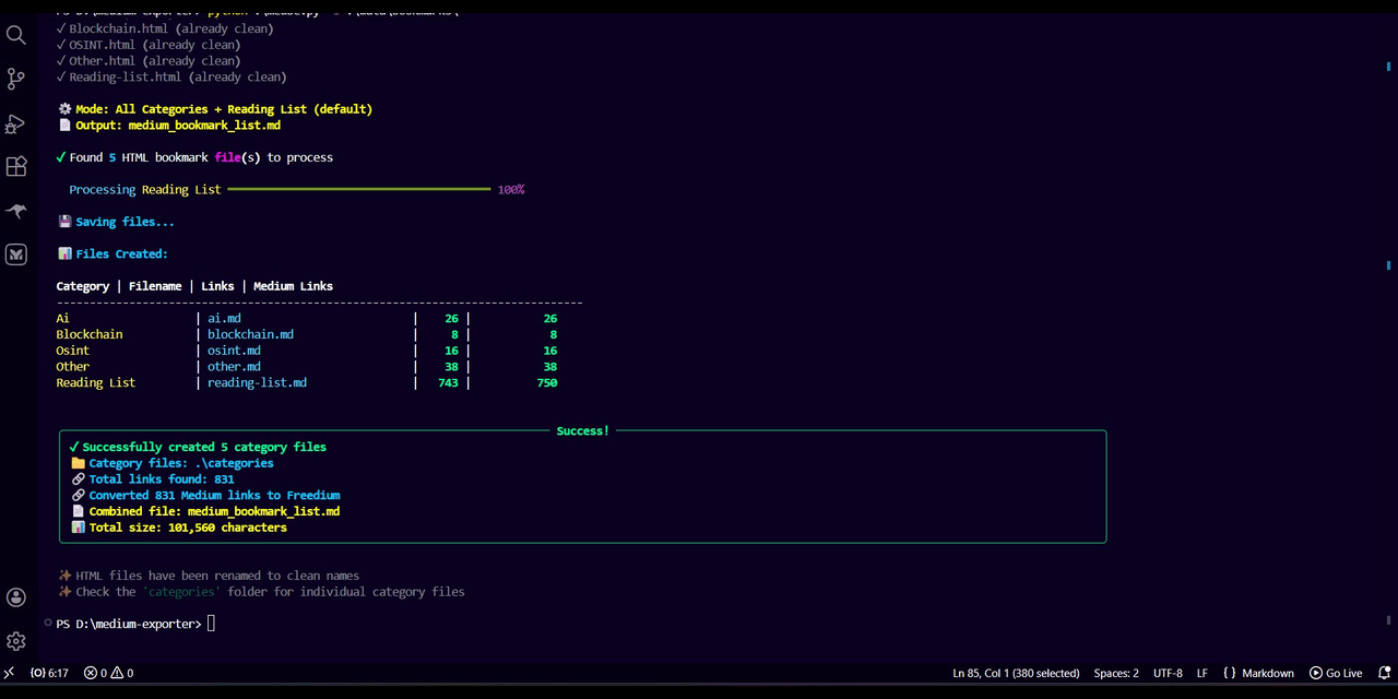 Medium-Bookmarks-Converter