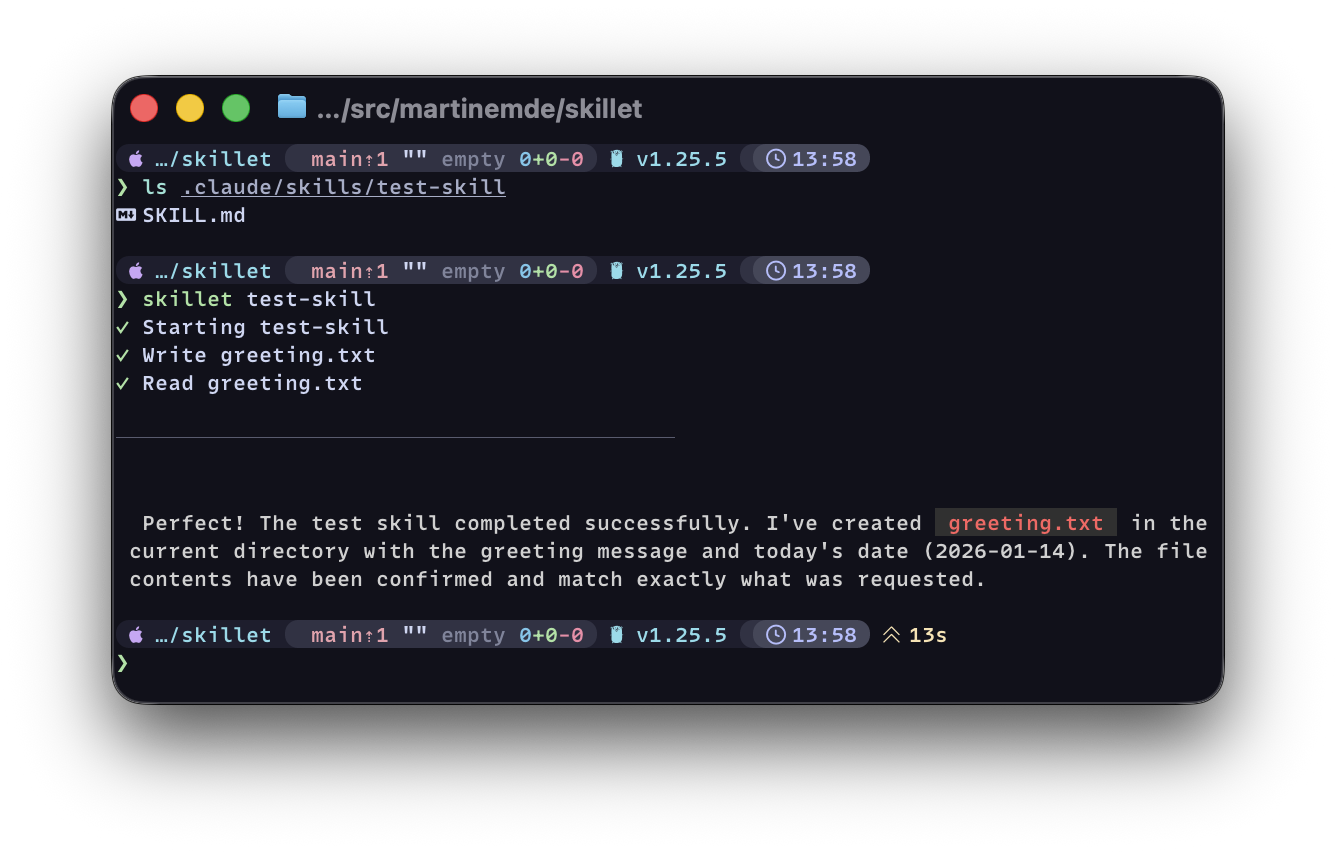 GitHub - martinemde/skillet: 🍳 Run SKILLs as Shell Scripts. Cook with ...