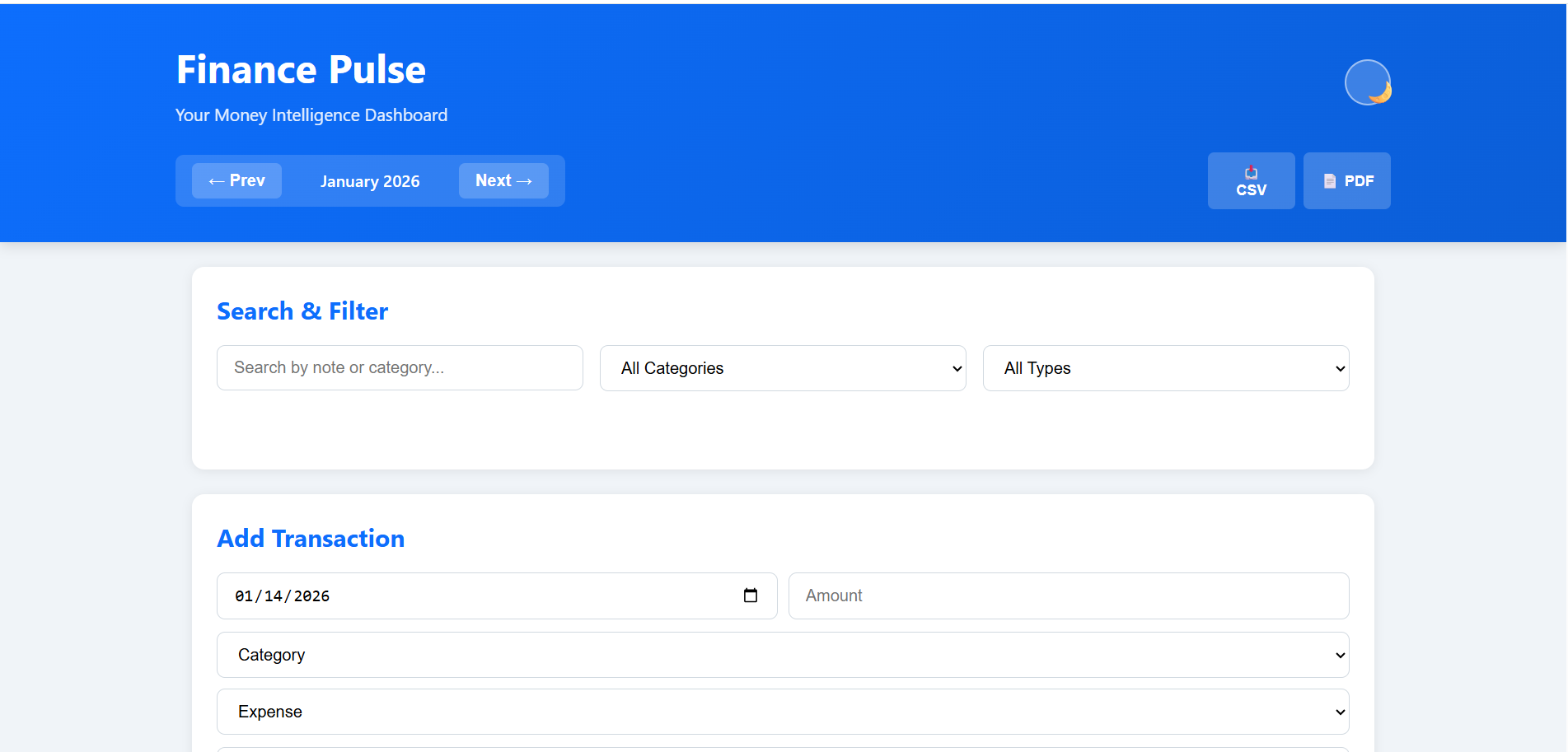 GitHub - WanadeBotman/Finance-Pulse-Money-Intelligence-Dashboard ...