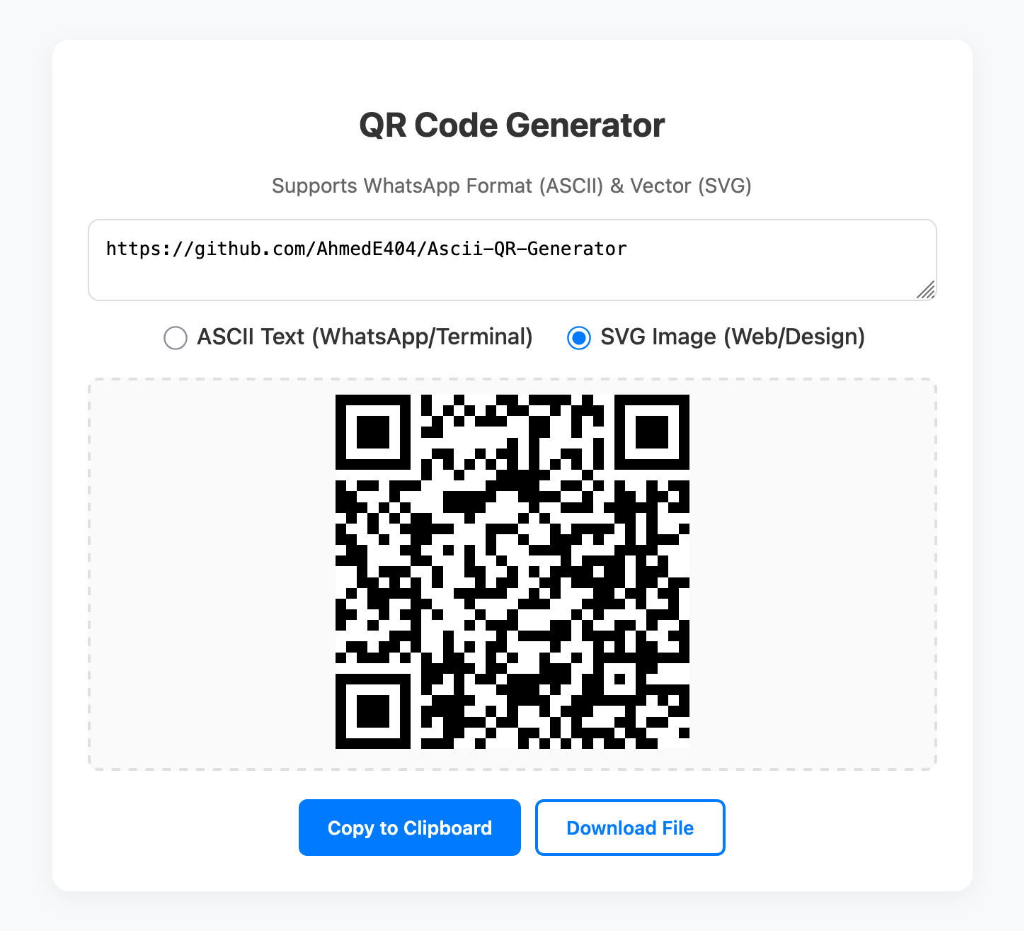 ascii-qr-generator