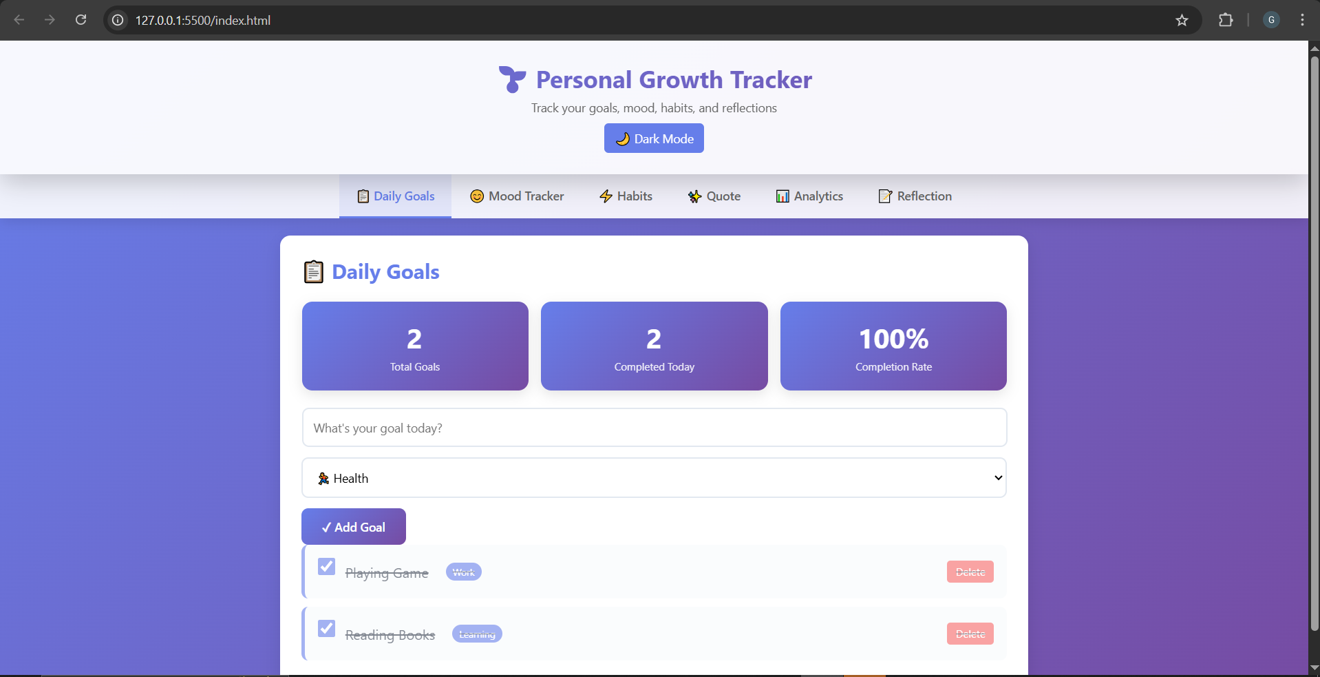 GitHub - gayatri-shirodkar/Personal-Growth-Tracker