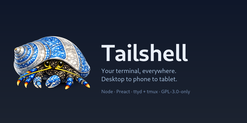GitHub - visorcraft/Tailshell: Tailshell wraps ttyd + tmux in a slick ...