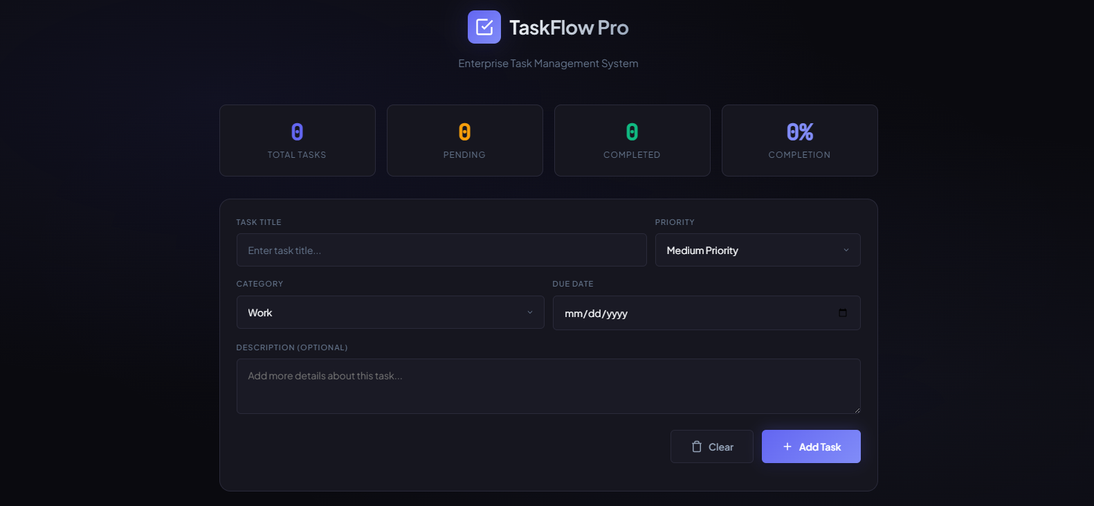 GitHub - codewithdeved/TaskFlow-Pro: TaskFlow-Pro, developed using ...
