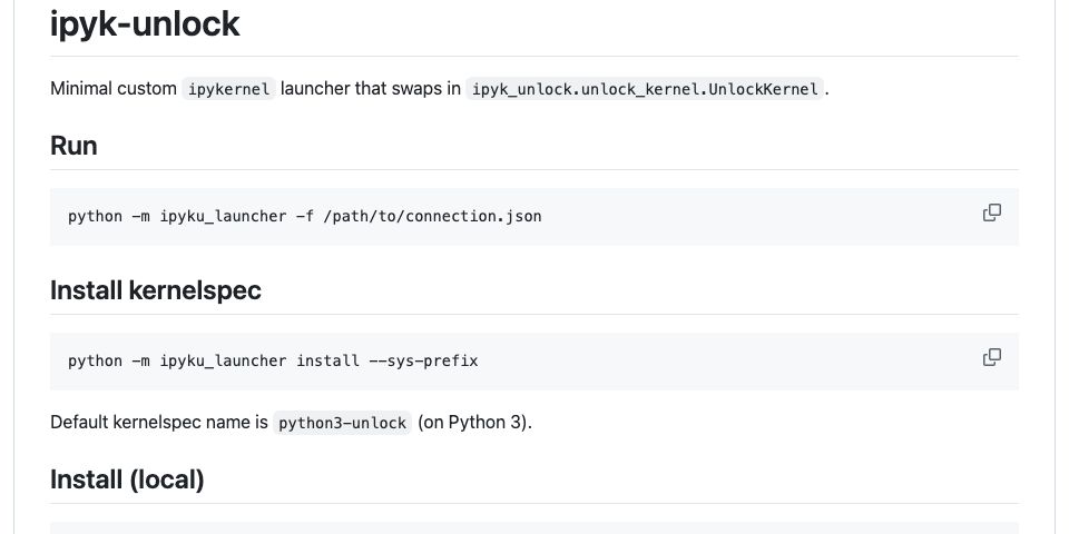GitHub - AnswerDotAI/ipyk-unlock: Minimal ipykernel subclass that ...
