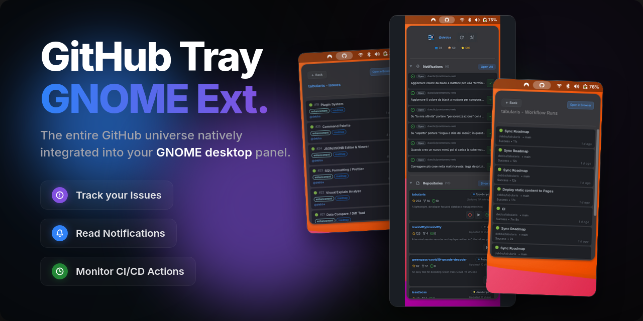 GitHub - debba/github-tray-gnome-extension: A GNOME Shell extension ...