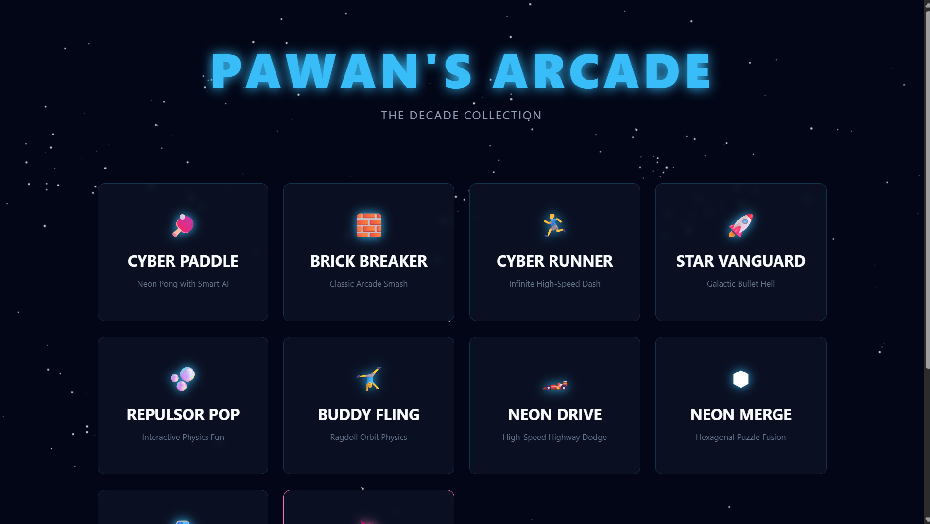 GitHub - pawanagrawalpearl-del/my-arcade: A collection of 10 ...