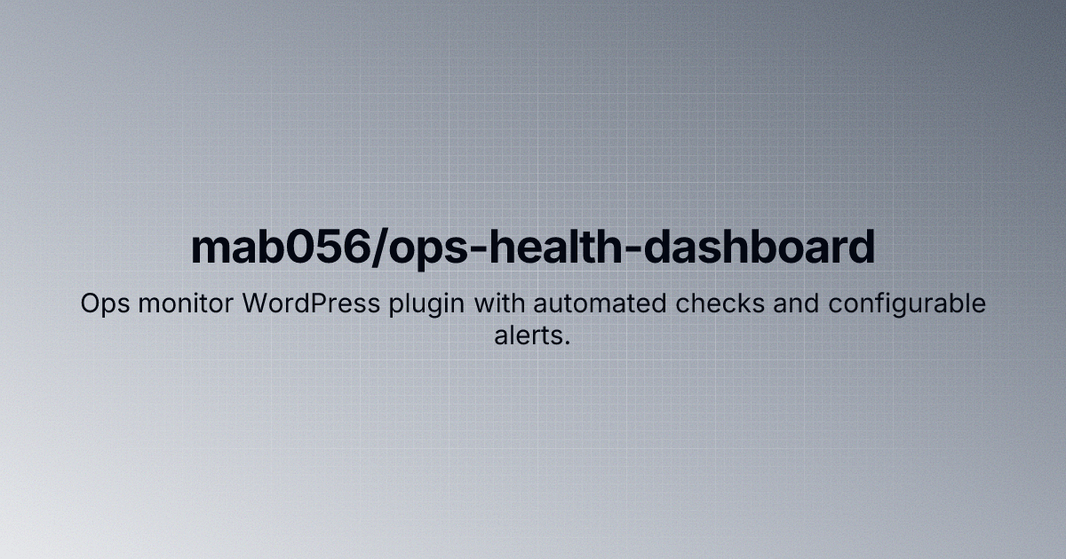 ops-health-dashboard