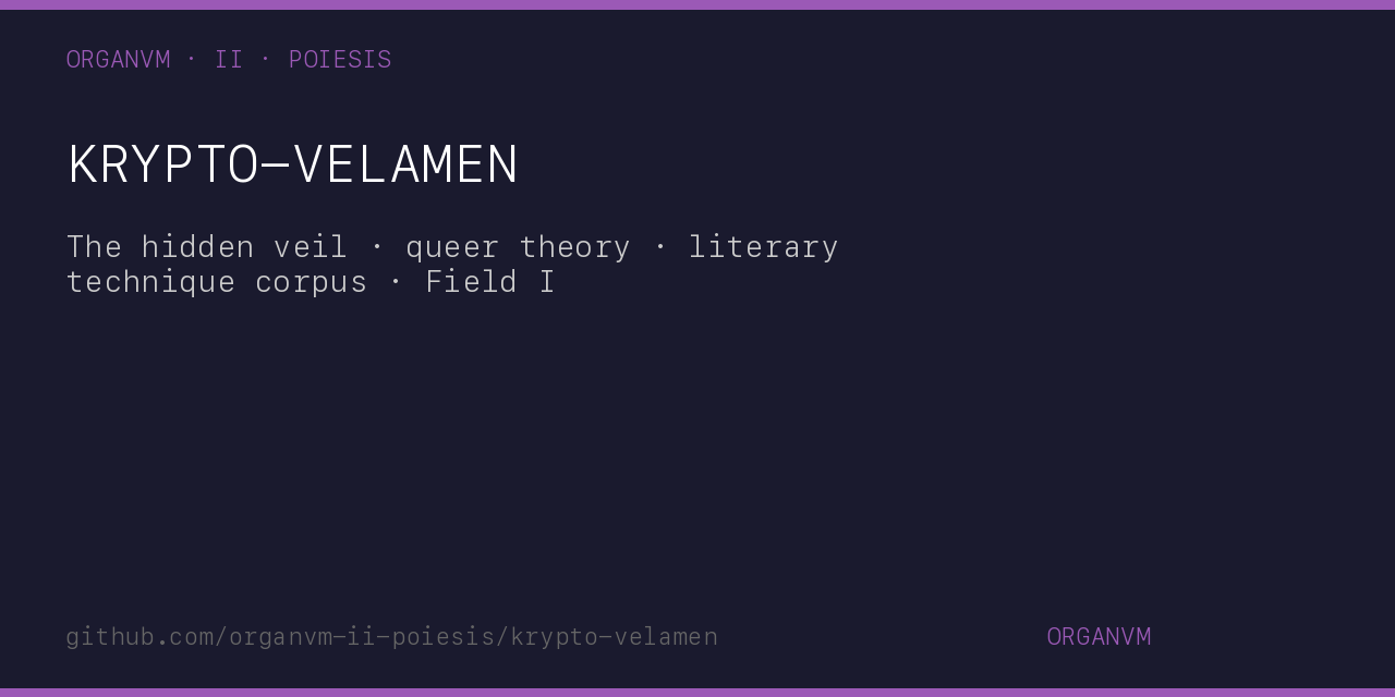 krypto-velamen