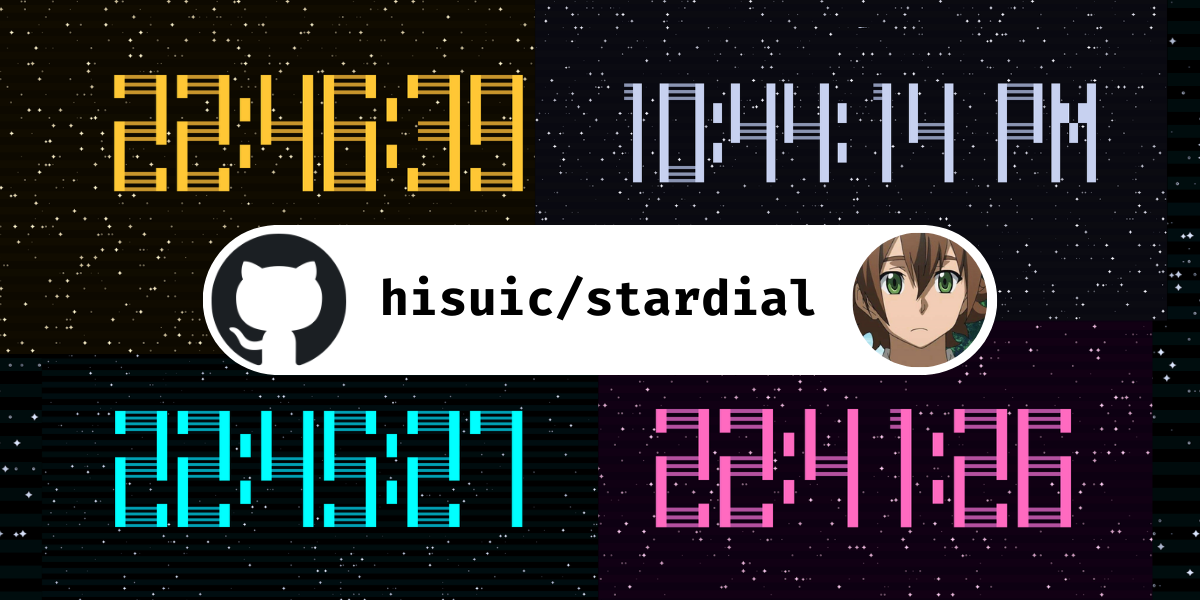 GitHub - hisuic/stardial: A space-anime themed terminal clock · GitHub