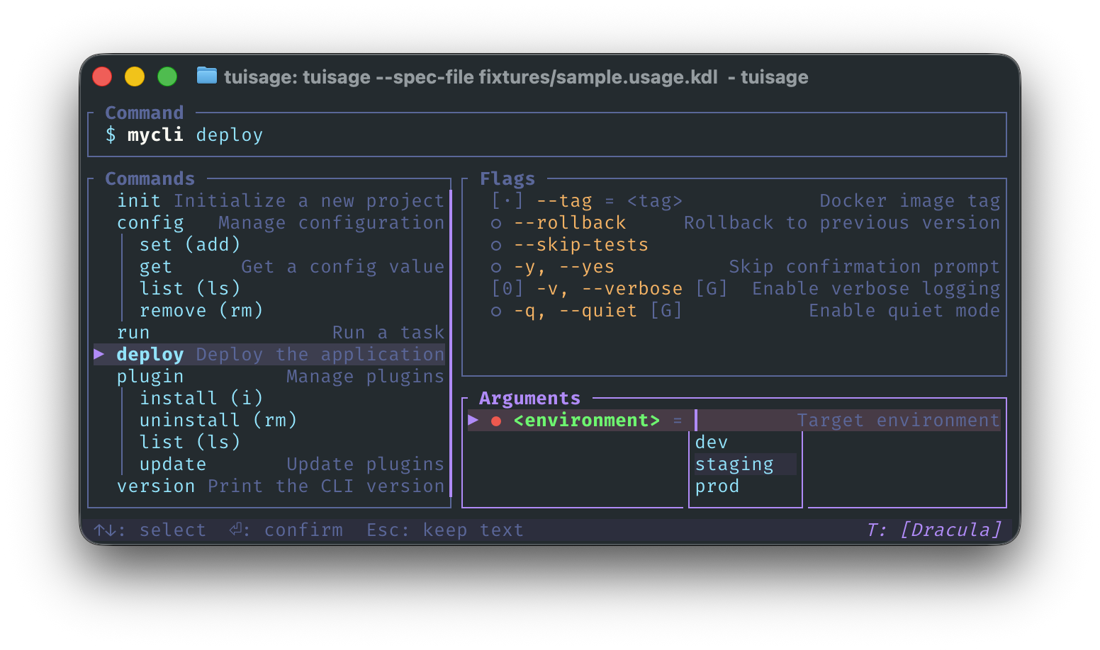 GitHub - mgood/tuisage: A terminal UI for running mise tasks or other ...