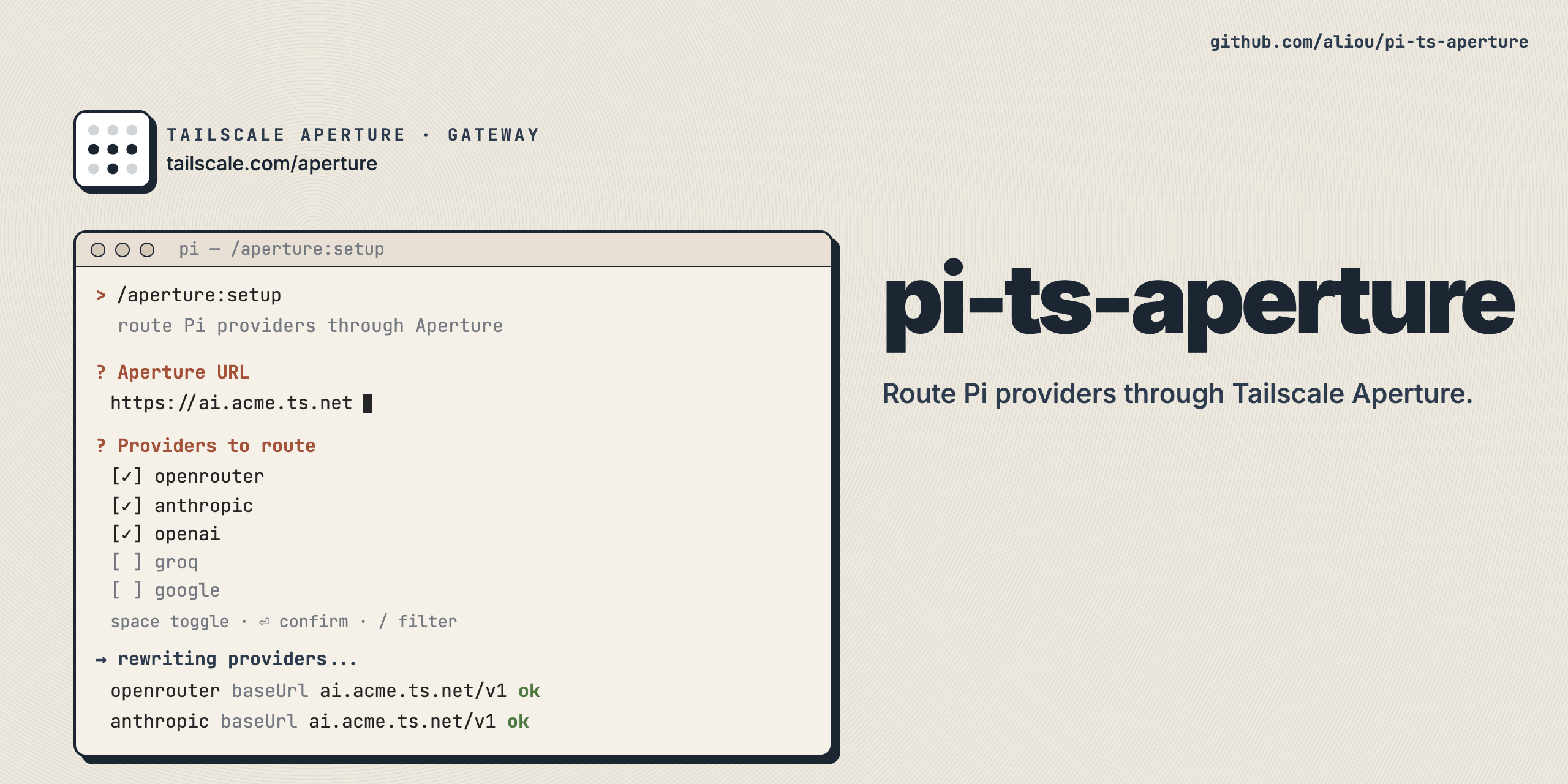 Issues · aliou/pi-ts-aperture · GitHub