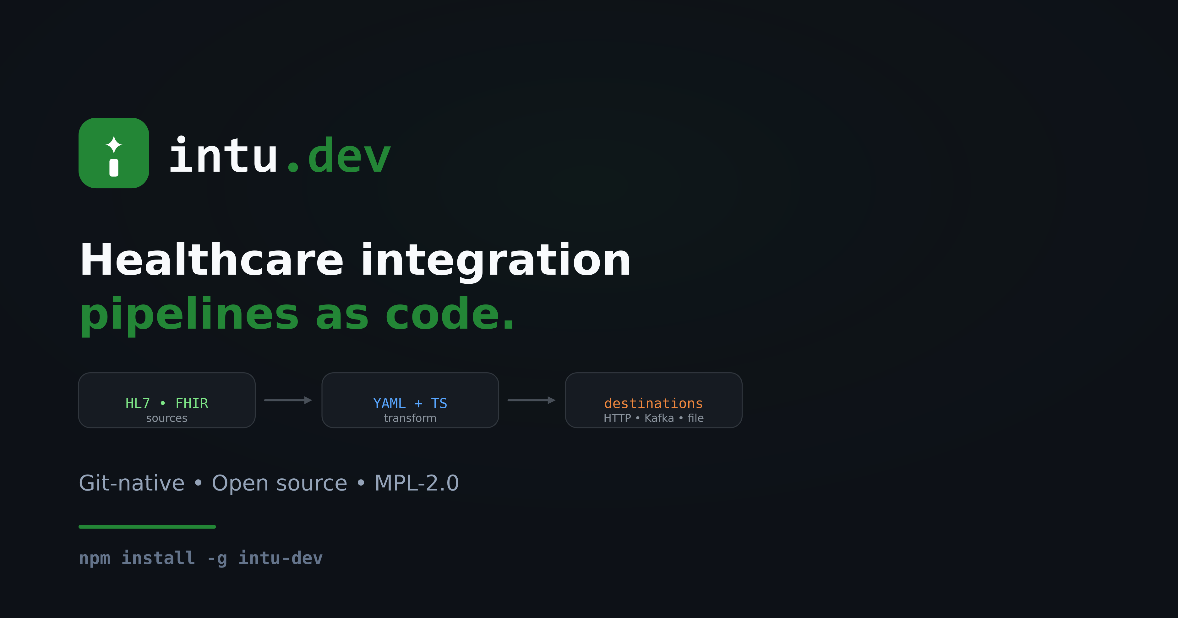 GitHub - intuware/intu-dev: Git-native, AI-friendly healthcare ...