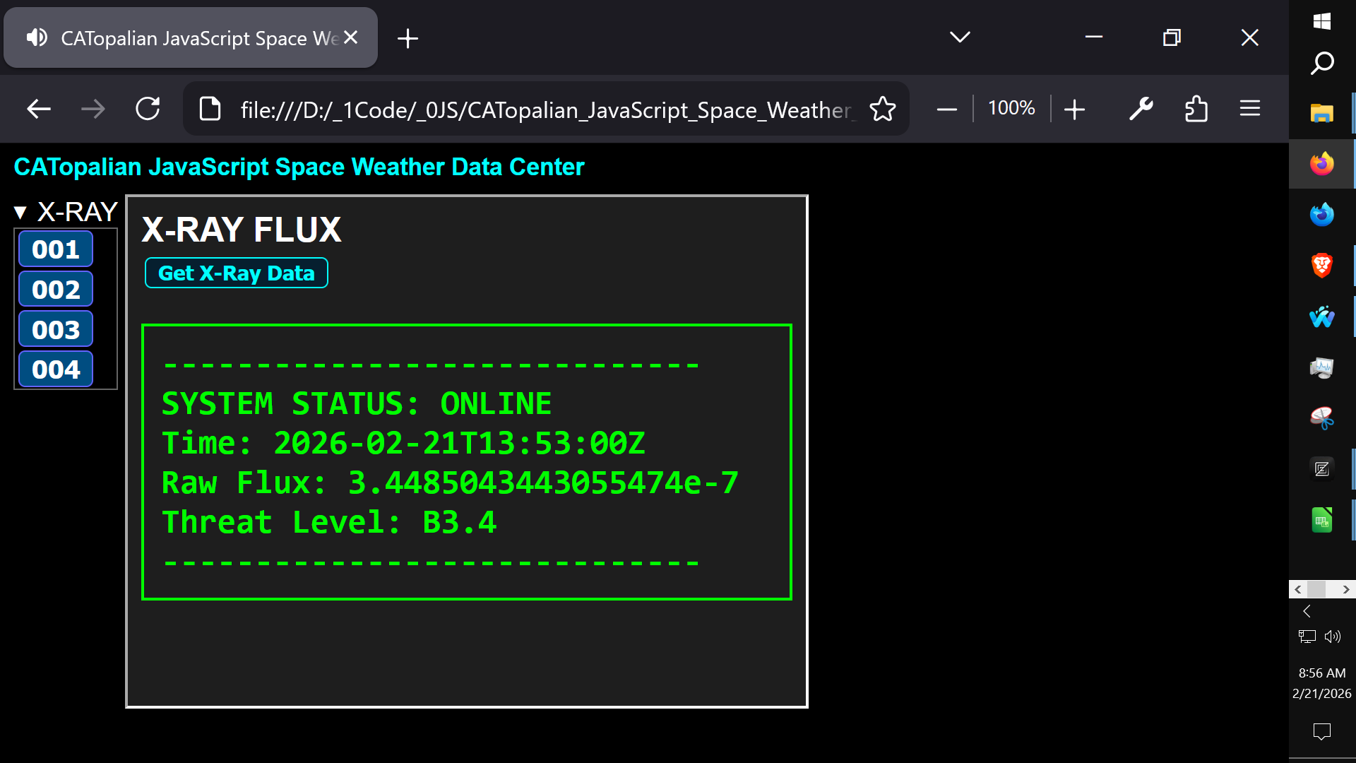 CATopalian_JavaScript_Space_Weather_Data_Center