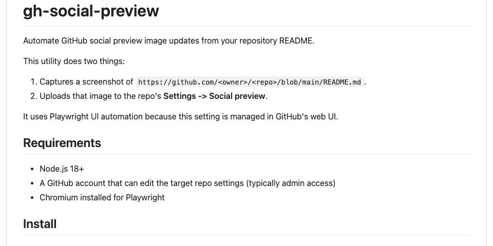 GitHub - AnswerDotAI/gh-social-preview: Automate GitHub social preview ...