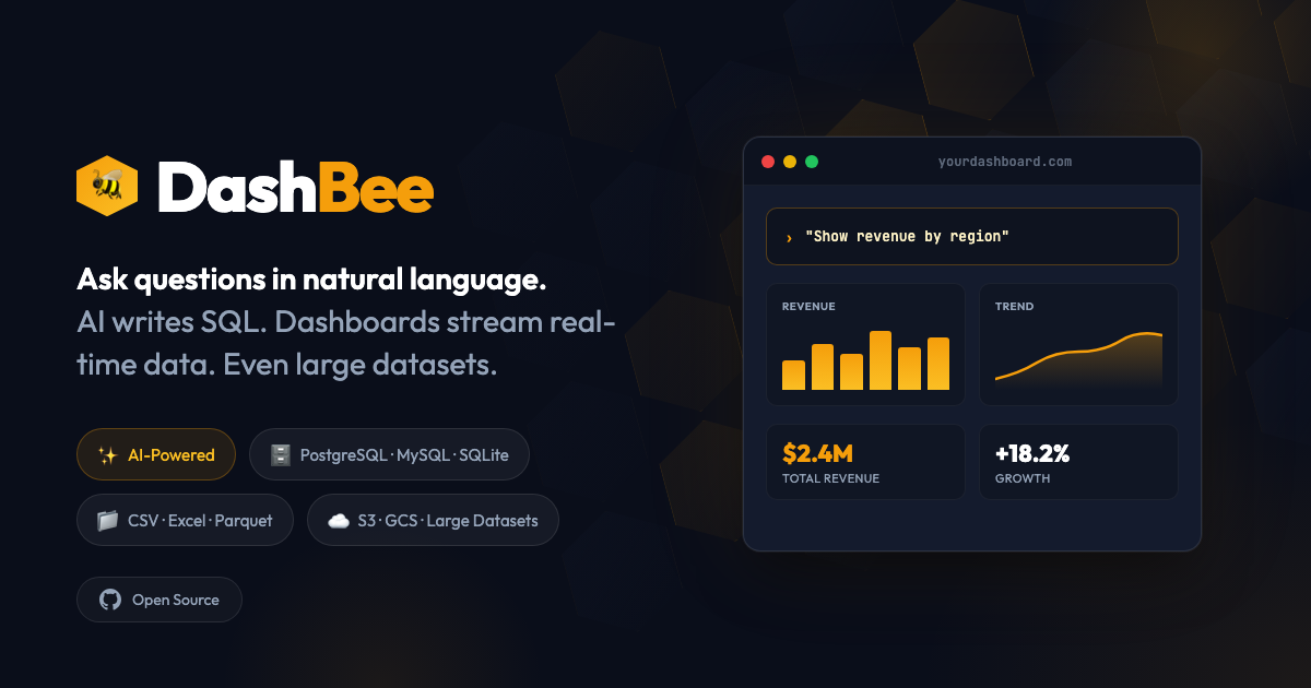 GitHub - jagan-shanmugam/dashbee: Streaming Dashboards with AI