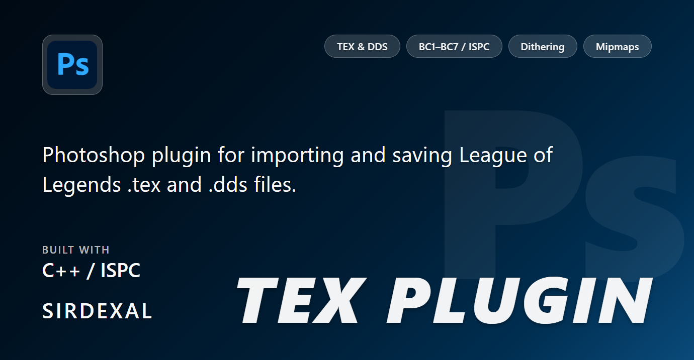 GitHub - RitoShark/RitoTex-Photoshop: Photoshop Plugin For Riot's .tex ...